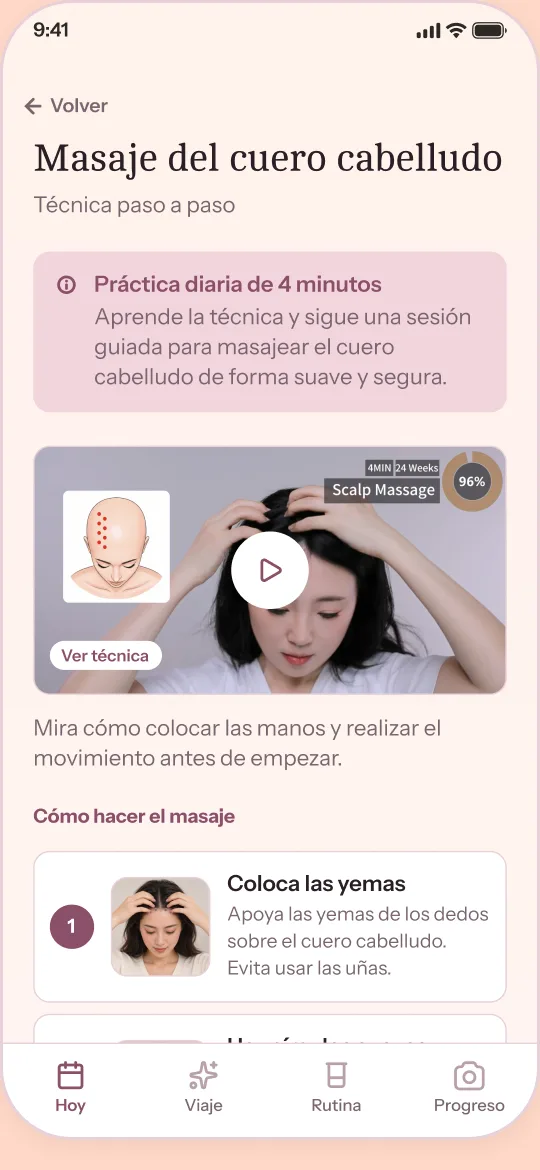 Pantalla: Masajes guiados