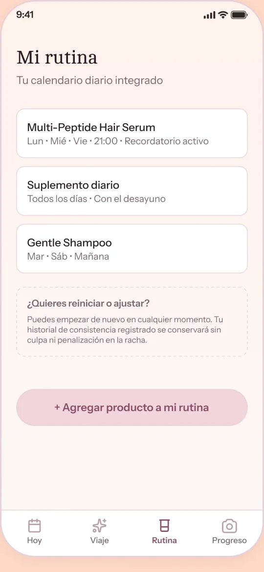 Pantalla: Tus productos y recordatorios